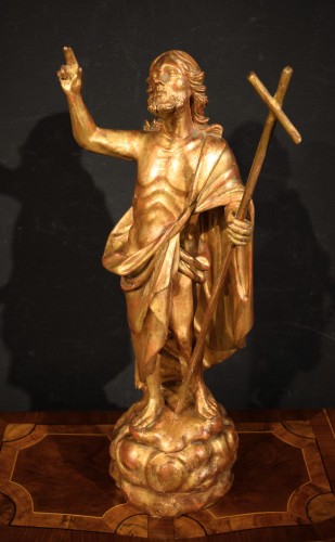 Risen Christ Golden wooden, Rome 18th century - Religious Antiques Style Louis XIV